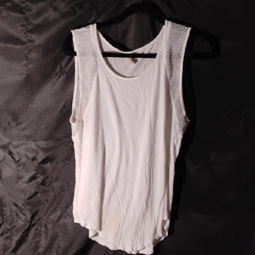 White Mesh Tank Top